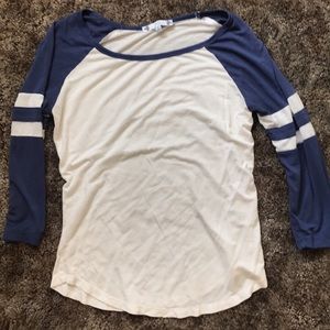 3/4 striped sleeve tee